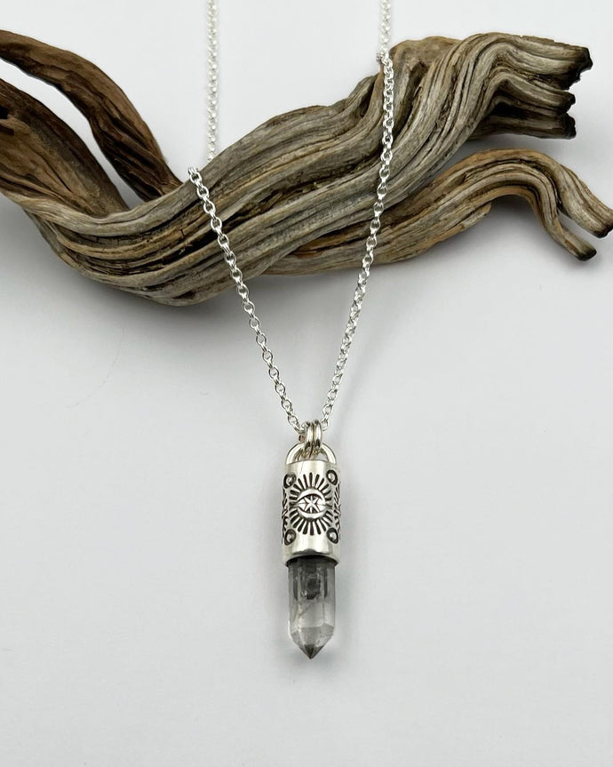 Tibetan Quartz Portal/Dot Talisman Necklace