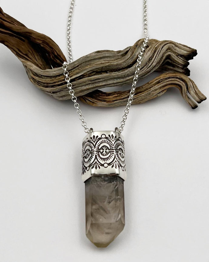 Enhydro Smoky Quartz Desert Portal Talisman Necklace