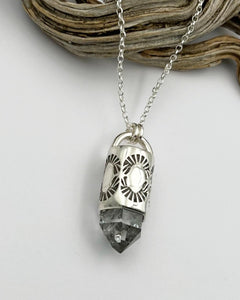 Herkimer Diamond Spiky Sun Talisman Necklace
