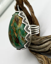 Fox Turquoise Sunnyslope Stamped Bezel Ring 9