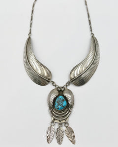 Vintage Turquoise Leaf Necklace