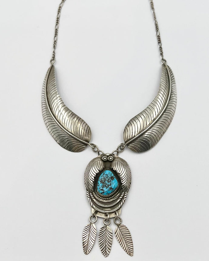 Vintage Turquoise Leaf Necklace