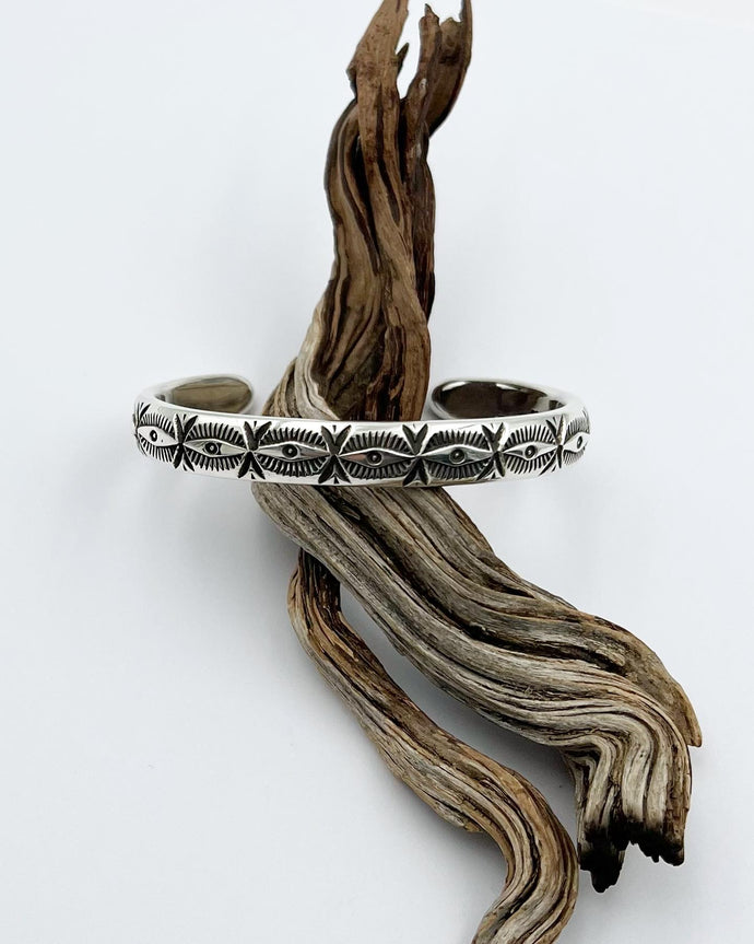 Mystic Eye Heavyweight Hand Stamped Stacker Cuff XS
