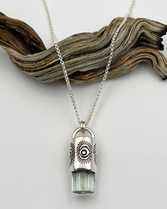 Aquamarine Tumbleweed Talisman Necklace