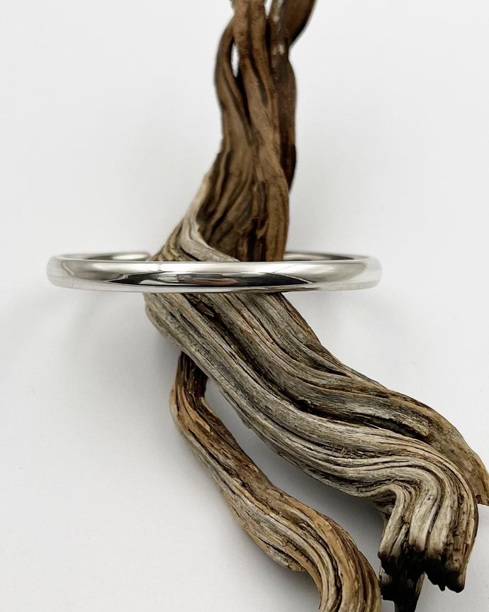 Sterling Silver Oval Wire Stacker Cuff XS