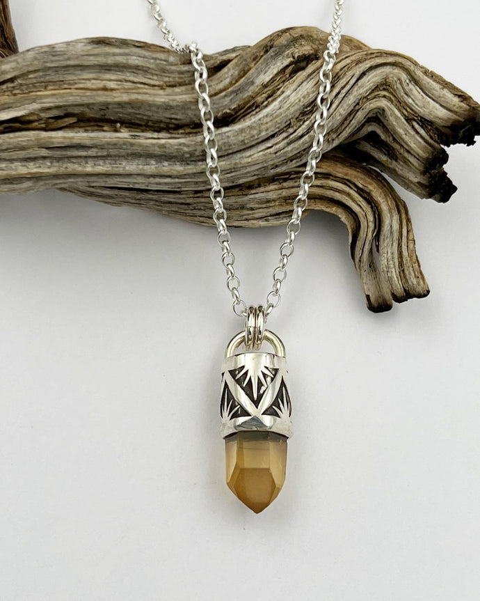 Tangerine Quartz Talisman Necklace