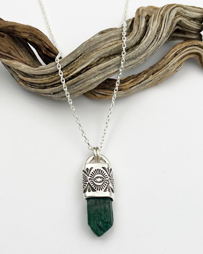 Malachite Pseudomorph Talisman Necklace
