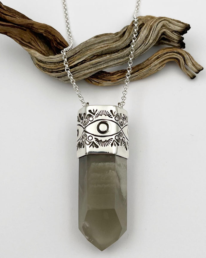 XL Grey Phantom Big Eye Talisman Necklace