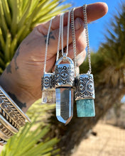 Aquamarine Desert Flower Talisman Necklace