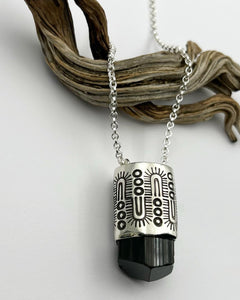 Black Tourmaline Large Monsoon Talisman Necklace