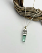 Light Blue/Green Tourmaline Eye Talisman Necklace