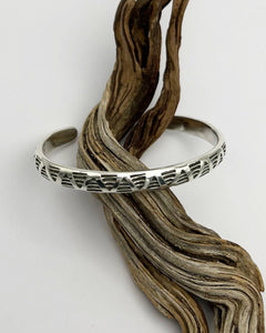 Rattlesnake Hand Stamped Stacker Cuff XS