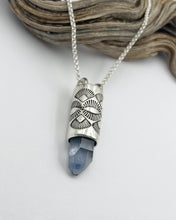 Dumortierite Included Quartz Eye/Fan Talisman Necklace
