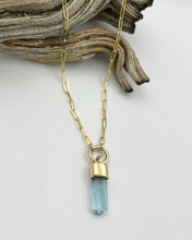 Aquamarine O Ring 14k Gold Talisman Necklace