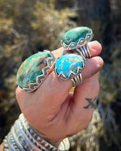 Fox Turquoise Sunnyslope Stamped Bezel Ring 9