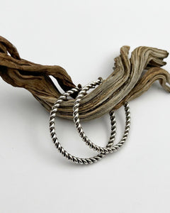 Sterling Silver Twisted Rope Hoop Earrings