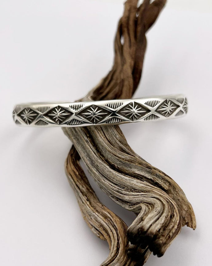 Palo Verde Heavyweight Hand Stamped Stacker Cuff M/L