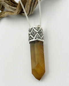 Window Citrine Talisman Necklace