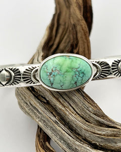 Carico Lake Turquoise Eye Hand Stamped Stacker Cuff XS