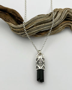 Black Tourmaline Mesquite Talisman Necklace