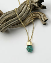 Fox Turquoise Nugget 14k Gold Talisman Necklace