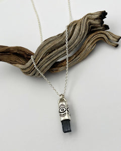 Purple/Gray Tourmaline Eye Talisman Necklace