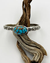 Egyptian Turquoise Eye Hand Stamped Stacker Cuff S/M