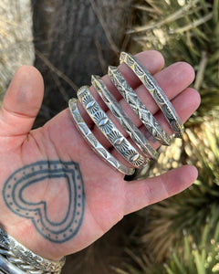 Portal Triangle Wire Sterling Silver Stacker Cuff S/M