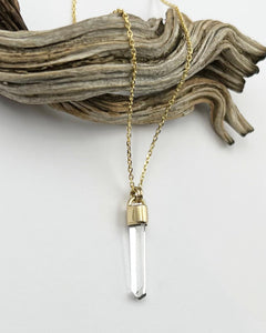 Colombian Quartz 14k Gold Talisman Necklace