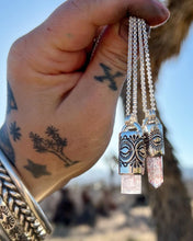 Cotton Candy Pink Tourmaline Desert Flower Talisman Necklace