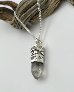 Tibetan Quartz Desert Eye Talisman Necklace *