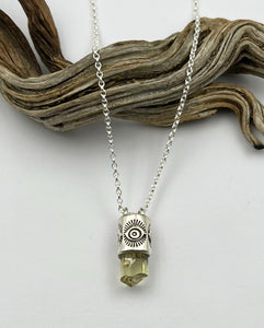 Yellow Apatite Eye Talisman Necklace