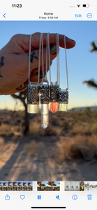 Etched Colombian Quartz Desert Flower Talisman Necklace