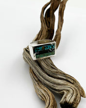 Turquoise + White Buffalo Intarsia Signet Ring 7.75