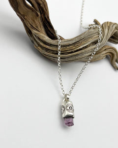 Purple Imperial Topaz Eye Talisman Necklace