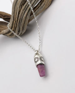Raw Ruby Heart Talisman Necklace