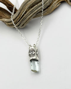 Aquamarine Eye Talisman Necklace