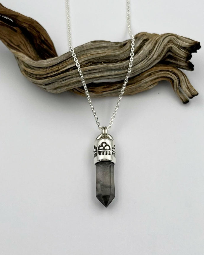 Tibetan Quartz Raincloud Talisman Necklace