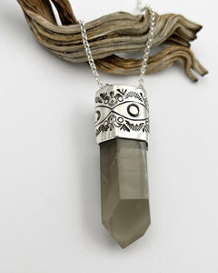 XL Grey Phantom Big Eye Talisman Necklace