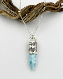Larimar Opuntia Talisman Necklace