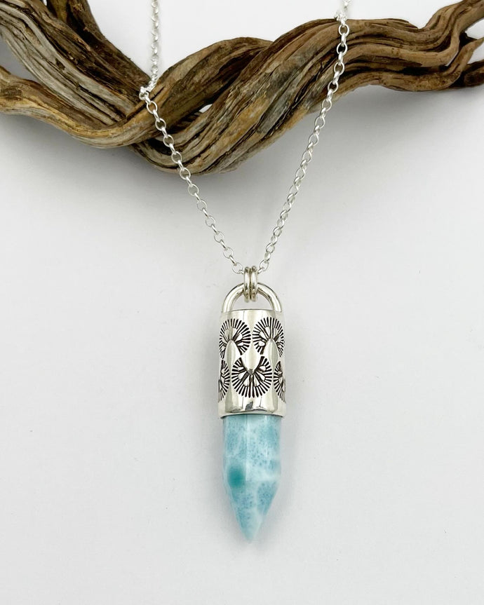 Larimar Opuntia Talisman Necklace