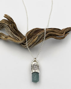 Zambian Aquamarine Eye Talisman Necklace