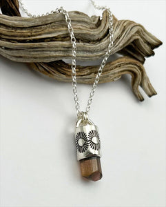 Rosy Mauve Tourmaline Sun Talisman Necklace