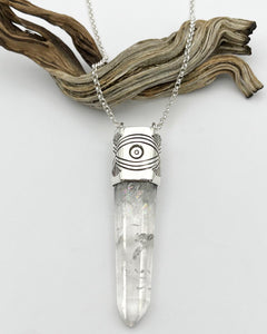 Polished Quartz Eye Talisman Necklace