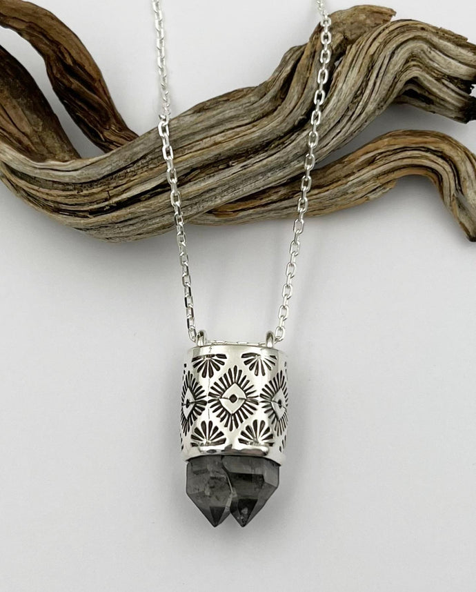 Tibet Quartz Double Point Talisman Necklace