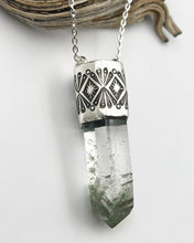 Chlorite Phantom Quartz Fan Talisman Necklace