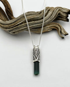 Blue Tourmaline Mesquite Talisman Necklace