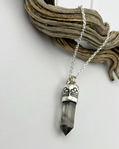 Tibetan Quartz Raincloud Talisman Necklace