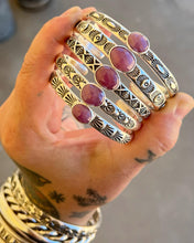 Pink Sapphire Sunburst Stacker Cuff XL