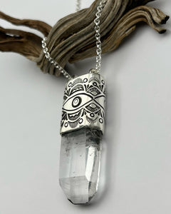 Tabby Clear Quartz Big Eye Talisman Necklace